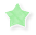 Green star-shaped icon with pixelated edges and soft shadow, displayed in three distinct orientations across a white background.