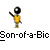Pixelated character with black spherical head and yellow shirt holds a blue object that changes shape across frames.