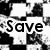 Black-and-white pixelated image with text fragments 'Save', 'A', 'Rail', 'Grind', and 'Skater' arranged in a pattern over abstract shapes