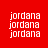 Red background with white text 'jordana' repeated in four across four , each containing three instances of the text