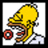 Pixelated cartoon character with yellow hair and open mouth holding red circular object on white background, next to text elements.