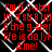 Red text on black background with white chain-link pattern, repeating identical phrases across four quadrants.