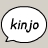 A pixelated speech bubble icon with the text 'kinjo' inside, rendered in black and white on a light gray background.