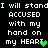 Pixelated text on black background with green heart symbol, repeated in two