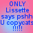 Blue text on pink gradient background reads 'ONLY Lisette says pshh U copycats!!!!!' in four identical
