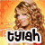 Pixelated image of a woman with curly brown hair and orange background, green text 'is', purple text 'cool' on starry backdrop.