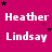repeated text labels 'Heather' and 'Lindsay' in white pixelated font on a solid magenta background, with scattered black star symbols