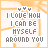 nine identical pixelated icons with orange and white background, each displaying text "I LOVE HOW I CAN BE MYSELF AROUND YOU" in gray block letters