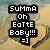 Pixelated text on black rectangular blocks over a blurred background with a curved brown object.