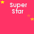 'Super Star' text icons on a pink background with yellow and orange stars scattered around