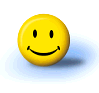 Yellow circular smiley face with black eyes and mouth on light blue oval base, showing three distinct facial expressions across observations.
