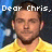 A pixelated image of a person in a yellow shirt with text reading 'Dear Chris,' on the left and 'Will You Marry Me?' on the right.