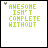 Green text reads 'AWESOME ISN'T COMPLETE WITHOUT' above gray 'ML' on white background with subtle pixelated animation.