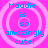Four identical pixelated display blue text on a bright pink background with concentric white circles
