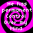 Four identical pixelated spiral patterns with pink and black stripes, each containing white text reading "He has permanent Control over my Mind." on a solid black background.