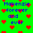 Green background with blue text reading 'Makenzie forever and ever' surrounded by red pixelated hearts.