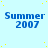 Light blue background with scattered yellow dots, repeated 'Summer 2007' text in blue, and a solid gray rectangle in the bottom-right corner.