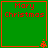 Green square with red text 'Mary Christmas' and orange border, featuring a small pixelated tree icon in the bottom-right corner.
