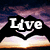 A static image with four heart-shaped text elements over a sunset background, each containing white text on black hearts.