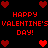 Red pixelated text and heart symbols on a black background, repeating 'HAPPY VALENTINE'S DAY!' with heart arrangements.
