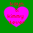 Four identical pink heart-shaped icons with red text 'kayn & kimmy fever' on a green background, arranged in a