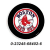 Circular black-bordered icon with red and white Boston Red Sox logo, adjacent text 'Red Sox' and 'Rock My SOX!' in pixelated font.