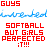 Red and blue pixelated text on white background reads 'GUYS' above a wavy line, then 'SOFTBALL BUT GIRLS PERFECTED IT!!!'