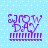 Pixelated purple text 'SNOW DAY' with snowflake and heart symbols above a striped base on light blue polka-dot background.