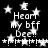 Black background with white pixelated text and stars; text reads "I Heart my bff Dee!" with star symbols and plus signs in a repeating pattern.