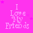 identical pink icons with white text reading "I Love My Friends" and scattered purple stars on a solid pink background