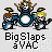 Pixel art of three cartoon characters playing instruments with 'Big Slaps aVAC' text below, displayed in a