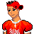 Pixel art contact sheet showing three frames of a character wearing red clothing and black pants with text "Lil Pimp" below.
