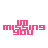 Pink stylized text 'misa' with red accents on white background, animated as showing color shifts and small particle effects