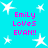 Cyan background with white star shapes and repeated pink text reading "Emily Loves Evan!!" in pixelated font.