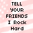 Pixelated text on a pink and white striped background with scattered white dots, repeated twice in vertical alignment.