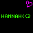 A static digital image with a black background displays two identical green text strings and one pink pixelated heart symbol above them.