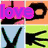 six distinct pixelated images with text overlays: 'love', 'boys', 'breakups', 'sad music', and two hand gesture icons