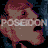 Animated sequence showing a person's face transitioning through color shifts and water effects with repeated 'POSEIDON' text overlays.