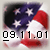 Pixelated icon with red, white, and blue colors featuring stars and stripes, overlaid with black digital date text.