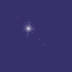 Dark blue background with scattered white and pink star-like shapes of varying sizes, some emitting faint light trails.