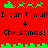 Red background with green pixelated icons and black text repeating 'I can't wait 4 Christmas!' in two