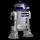 R2-D2 droid icons with partial text overlays on a black background, some showing animation frames
