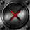Six circular metallic arranged in a , each containing a red sphere or X symbol on a gray background