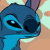 Blue cartoon character with large ears and dark eyes, shown in multiple poses against a light brown and white patterned background.