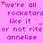 A static image with a bright pink background displays repeated text in purple and red, featuring phrases like "we're all rockstars" and "annelise," along with small star symbols.