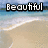 A beach scene with sand, waves, and distant hills appears in a of six . Each contains distinct text overlays