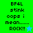 Pixelated text and star symbols on green and blue backgrounds with visible animation changes between frames.