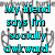 Pixelated cyan text on white background with gray digital noise, displaying two speech bubbles containing social awkwardness dialogue.