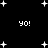 Black background with white pixelated stars and four instances of 'yo!' text in a retro digital style.