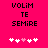 Bright pink background with black pixelated text 'VOLIM TE SEMIRE' and five white/pink heart icons below, two versions showing animation changes.